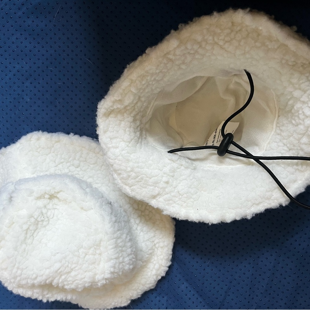 White Sherpa Bucket Hat